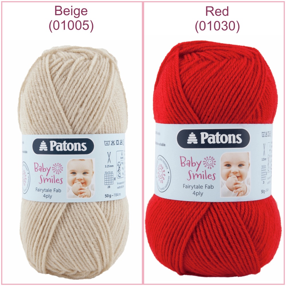 Patons fairytale fab 4ply baby smiles beige red