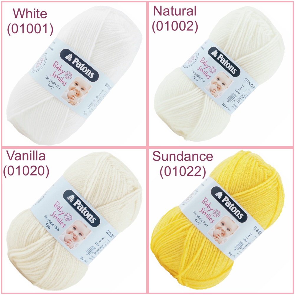 Patons Fairytale Fab 4 Ply(50g) - Baby Smiles. Choose colour.