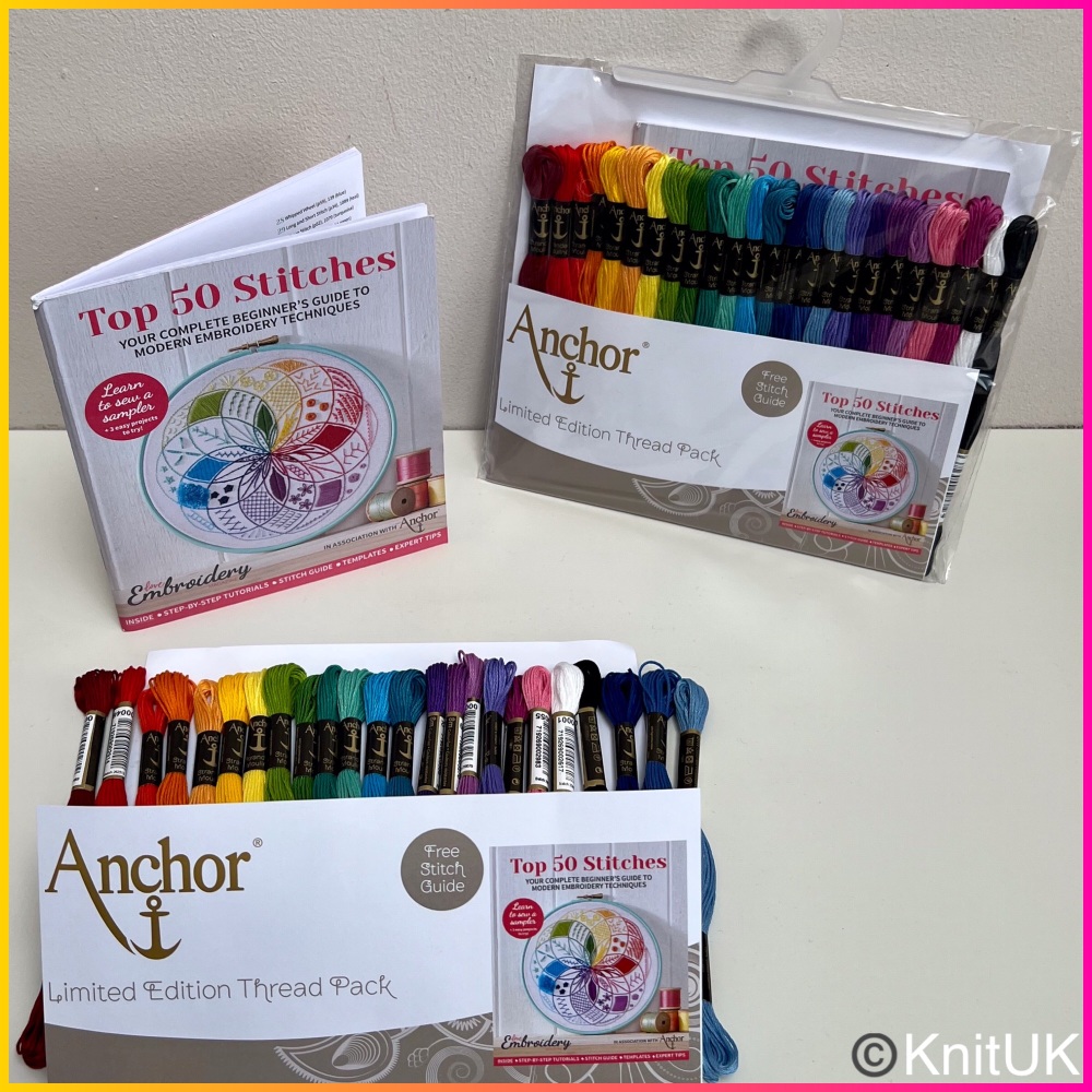 Anchor Limited edition thread Pack with free stitches guide book.