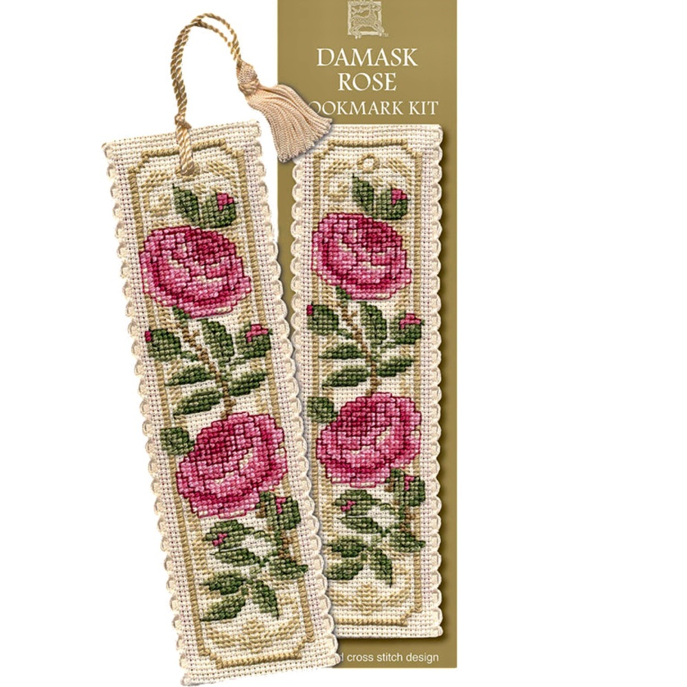 BOOKMARK Damask Rose. Cross-Stitch Kit by Textile Heritage