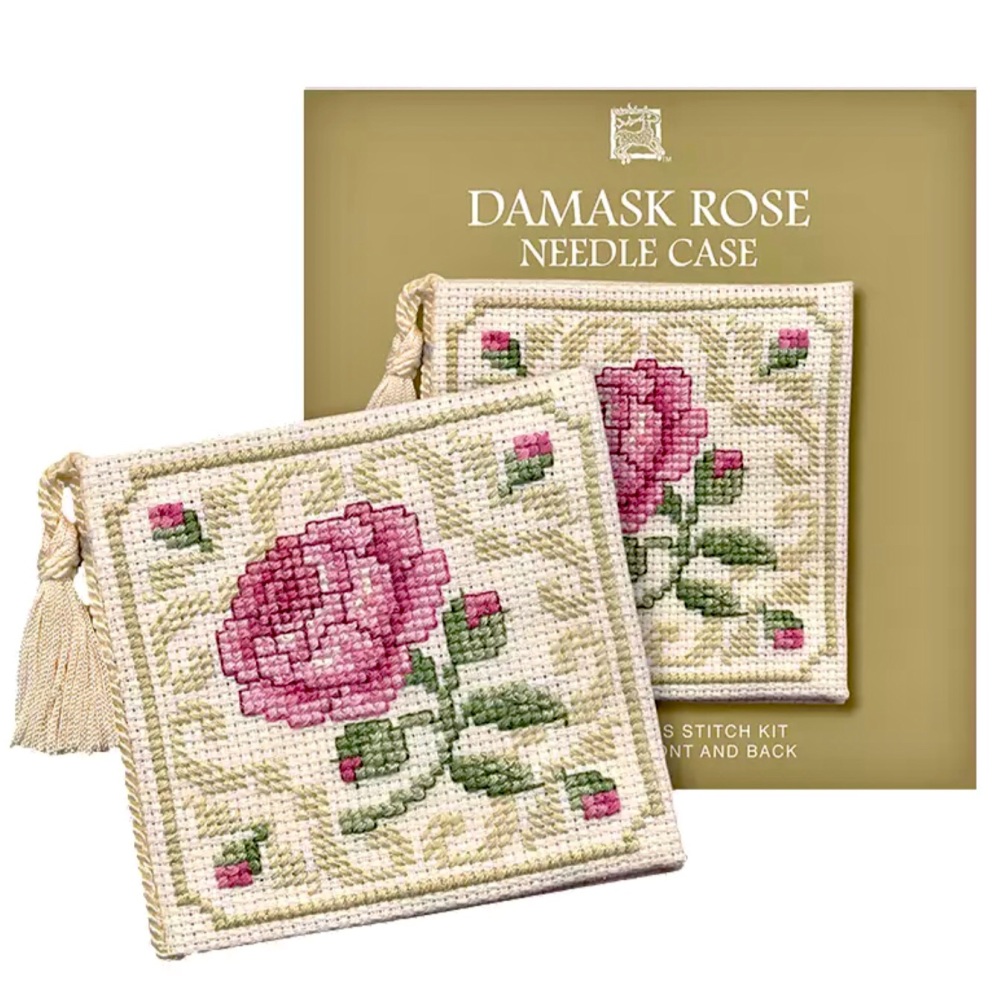 Needle Case Damask Rose. Cross Stitch Kit by Textile Heritage.