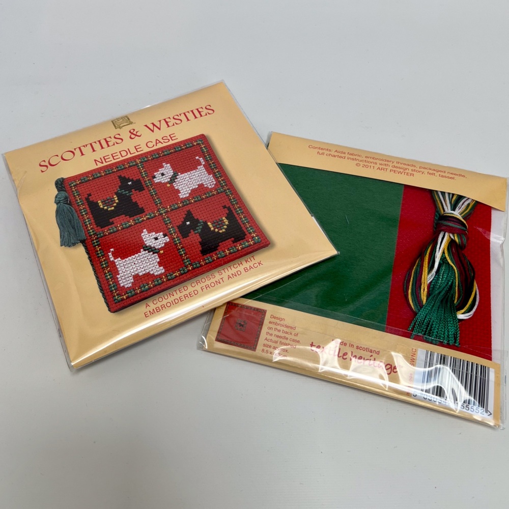 Needle Case Scotties & Westies. Cross Stitch Kit by Textile Heritage.