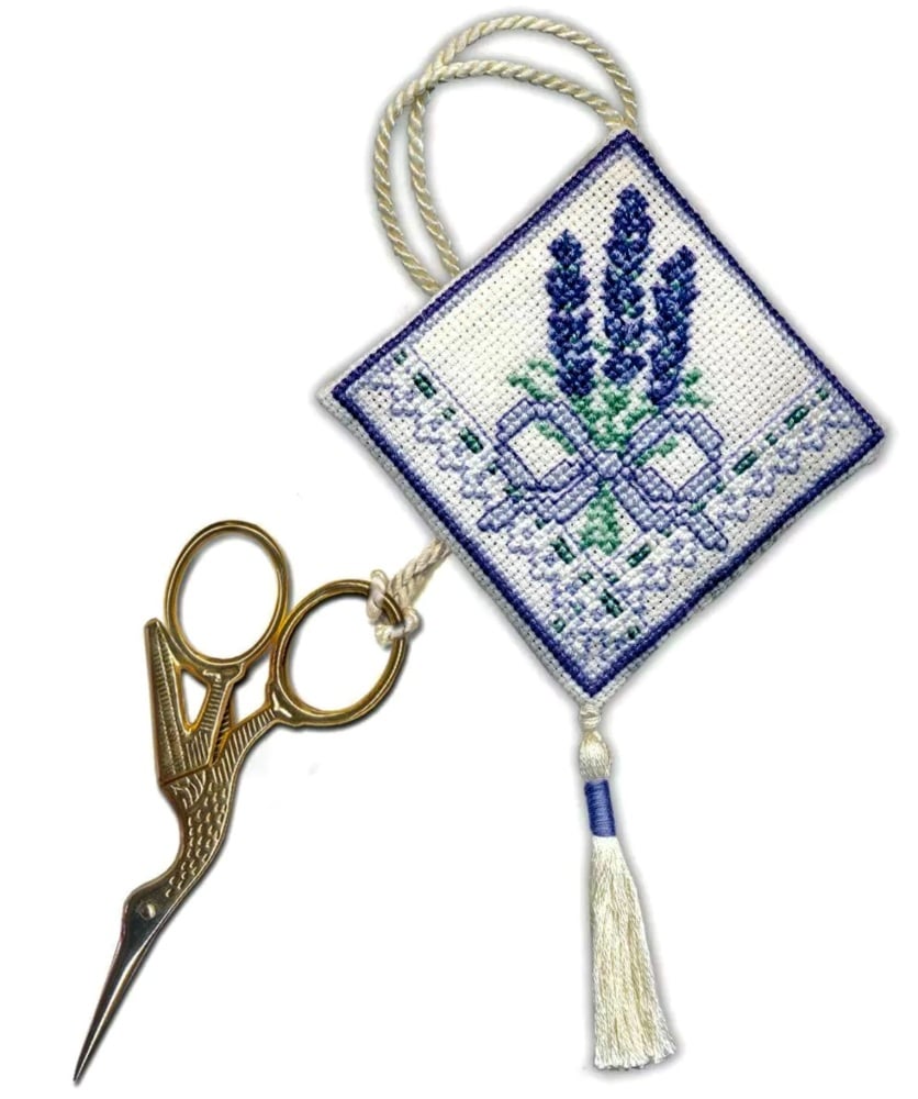 SCISSORS KEEP Victorian Lavender. Cross-Stitch Kit by Textile Heritage