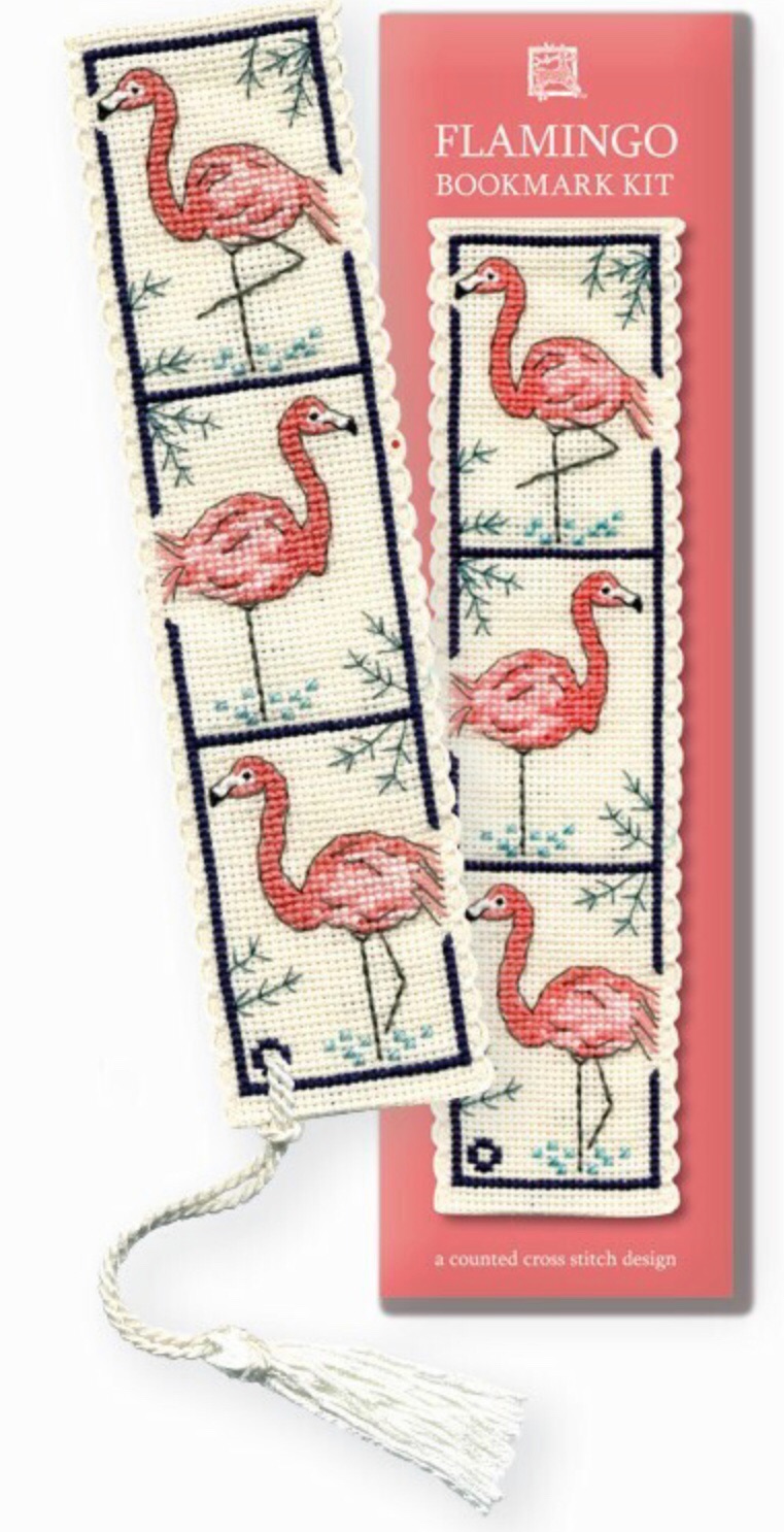 BOOKMARK Flamingo. Cross-Stitch Kit by Textile Heritage