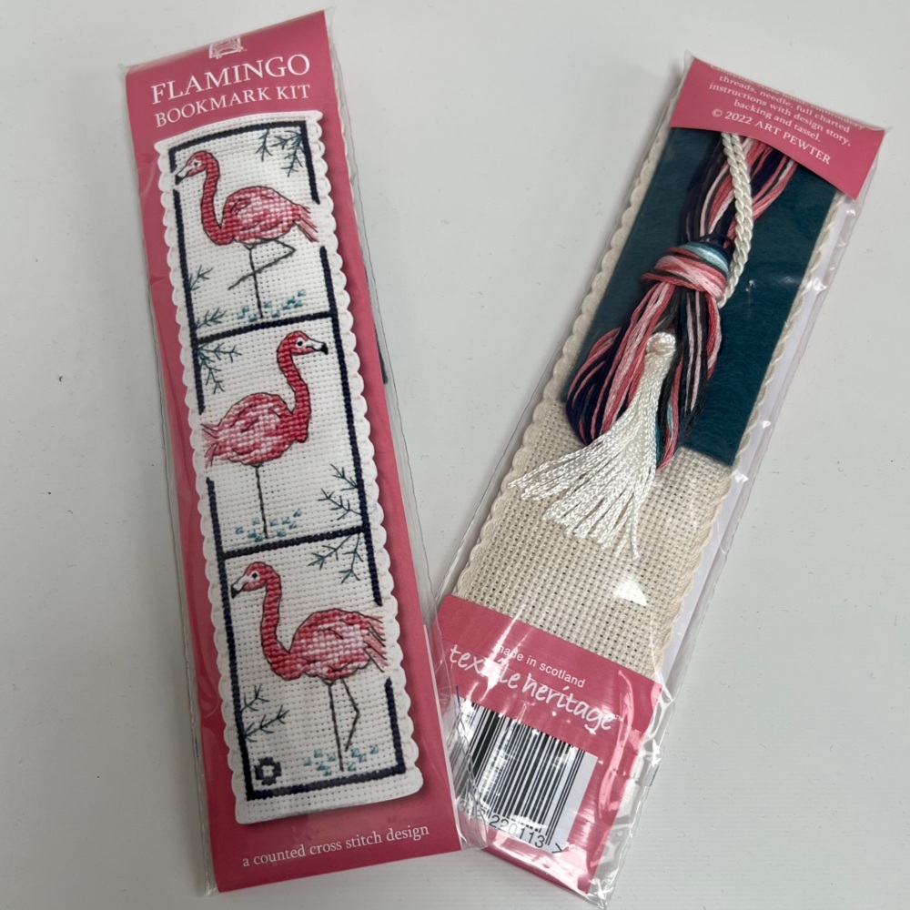 BOOKMARK Flamingo. Cross-Stitch Kit by Textile Heritage