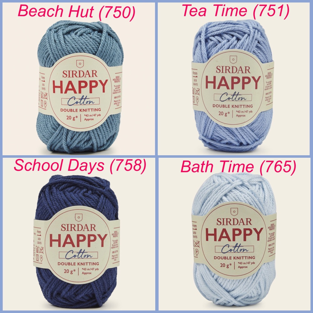 Sirdar Happy Cotton (20g). DK Mini Yarn. Choose colour.