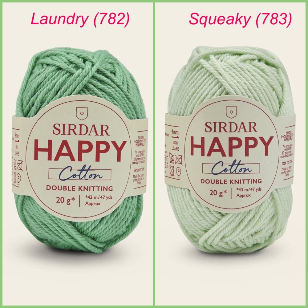 Sirdar Happy cotton dk yarn laundry squeaky colours