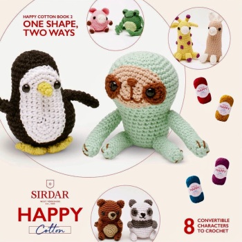  Sirdar Happy Cotton Book 2 - ONE SHAPE TWO WAYS. Crochet.