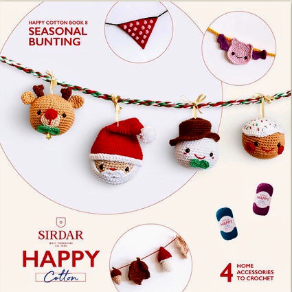 Sirdar Happy Cotton Book 8 - SEASONAL BUNTING. Christmas - Crochet.