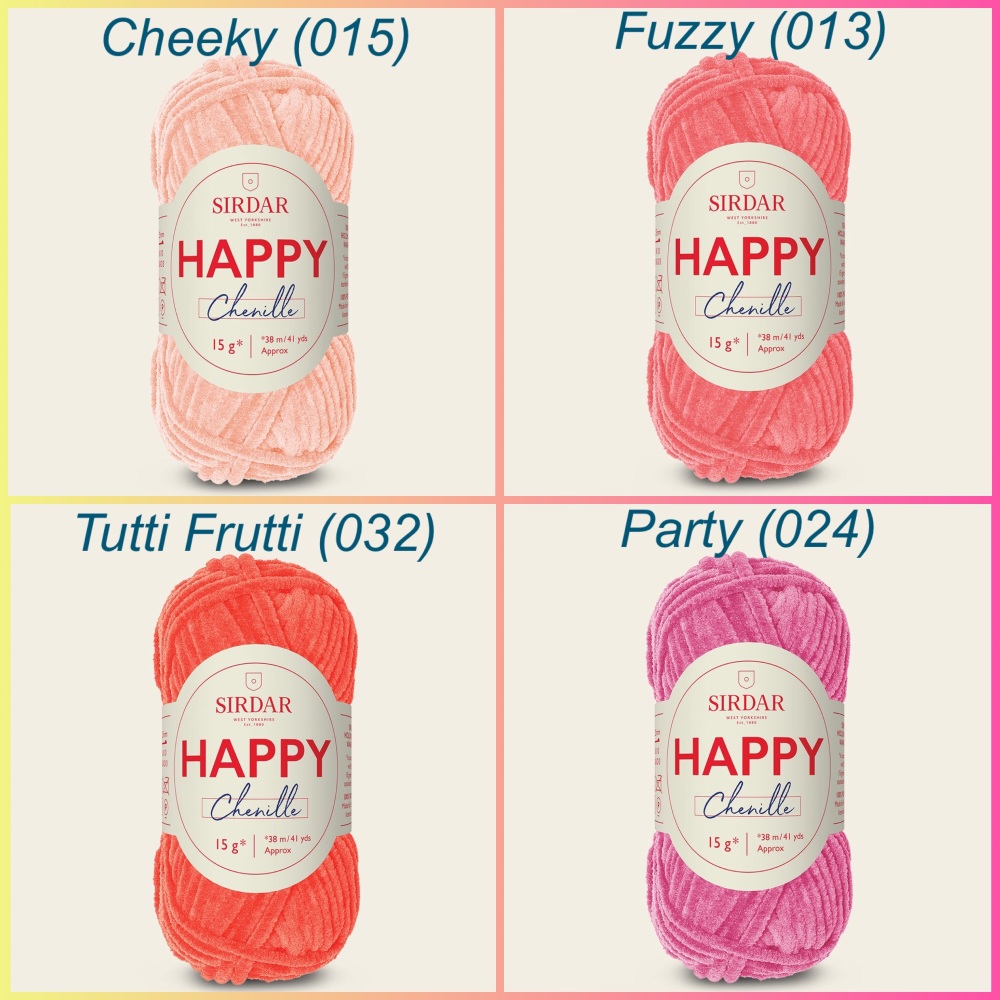 Sirdar Happy Chenille yarn cheeky fuzzy tutti frutti party crochet amigurum