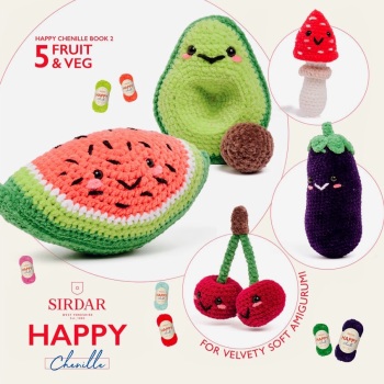  Sirdar Happy Chenille Book 2 - FRUIT & VEG. Crochet