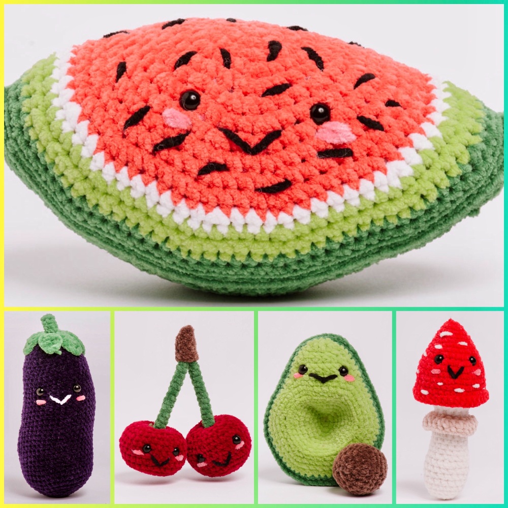 Sirdar Happy chenille book 2 fruit &amp; veg crochet Amigurumi