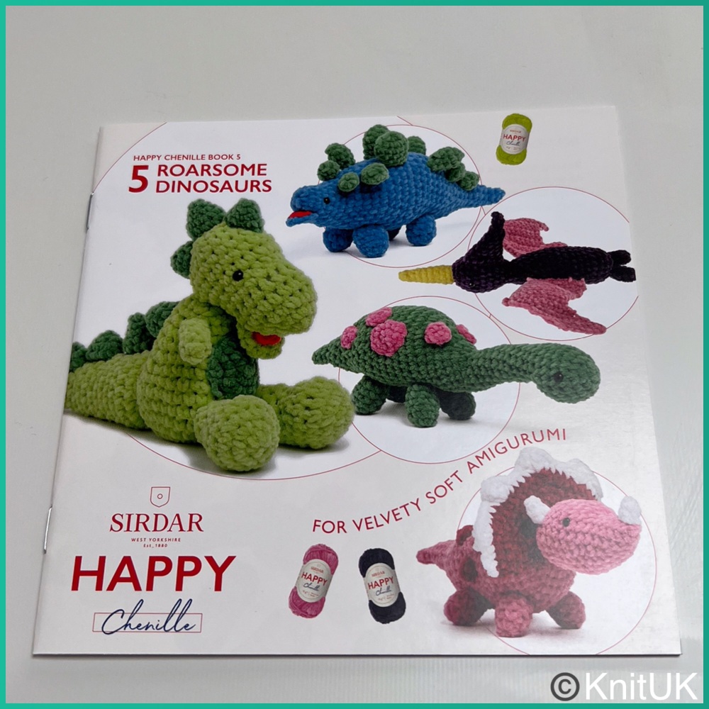 Sirdar Happy Chenille book 5 Roarsome Dinosaurs crochet