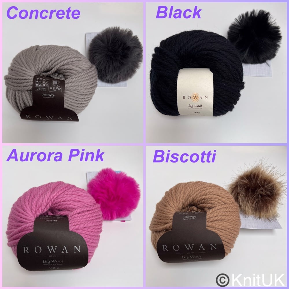 Knituk knitting loom kit hat for her concrete black aurora pink biscotti bi