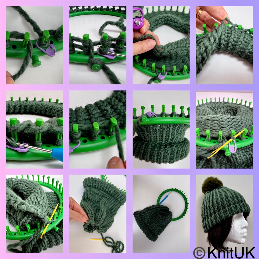 Knituk knitting loom kit hat for her step by step