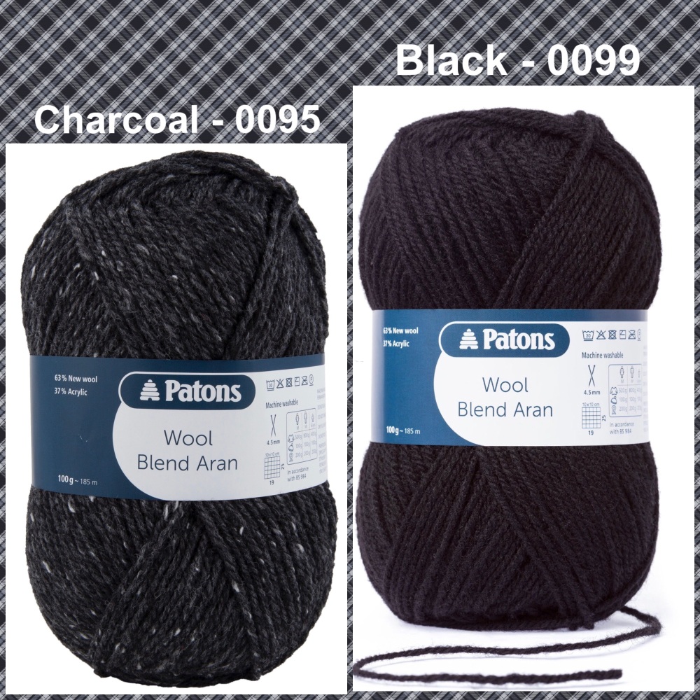 Patons Wool Blend Aran charcoal black knitting yarn