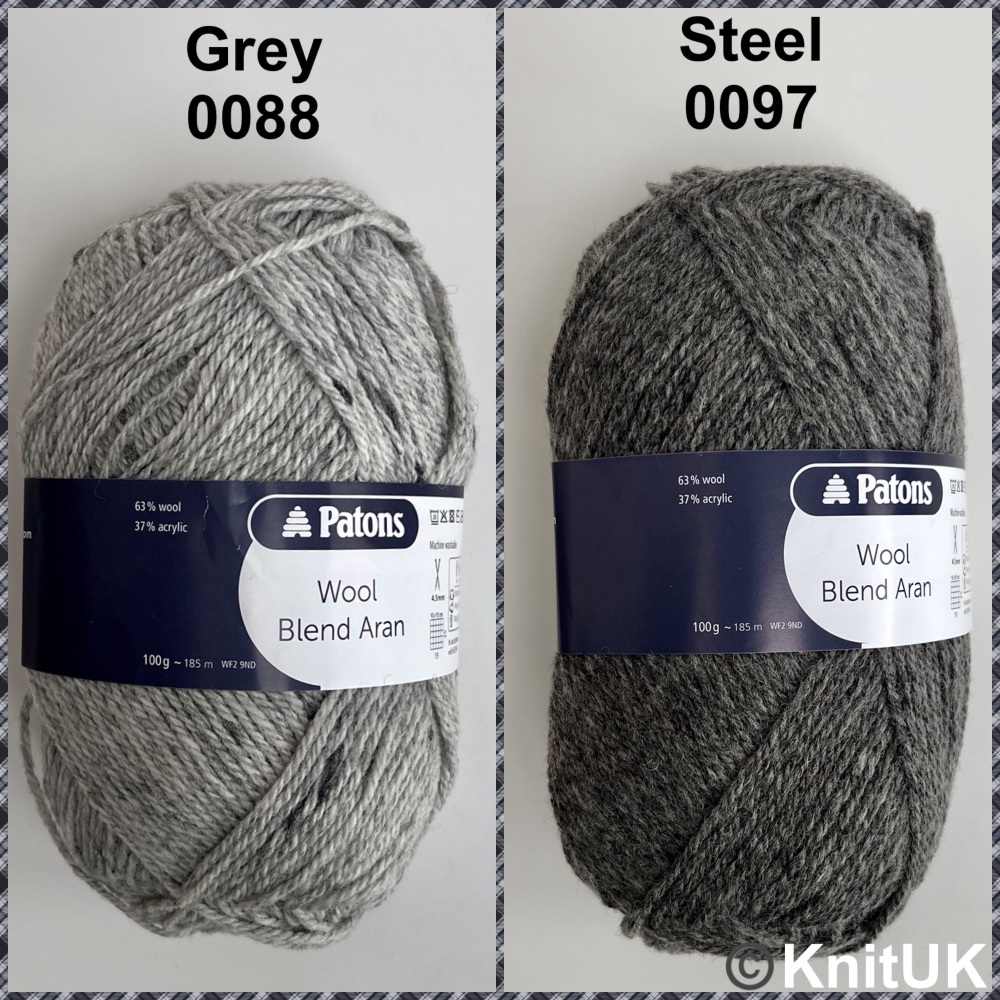 Patons Wool Blend Aran grey steel knitting yarn