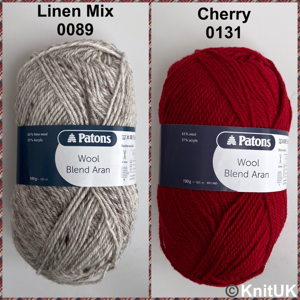 Patons Wool Blend Aran linen mix cherry knitting yarn