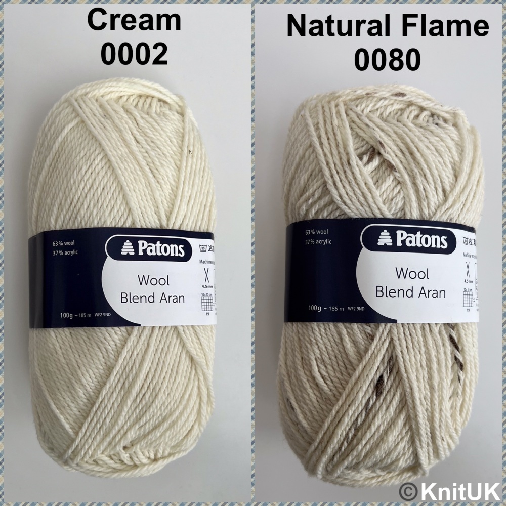 Patons Wool Blend Aran cream natural flame knitting yarn