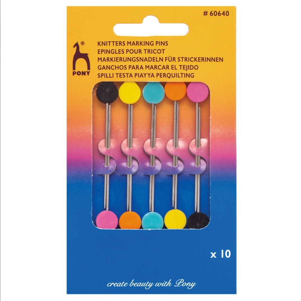 Knitters Marking Pins - Set of 10 pins. Pony