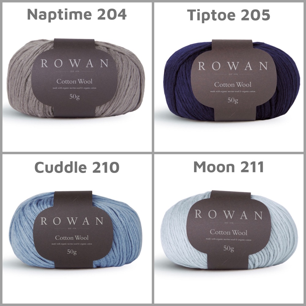 Rowan Cotton Wool dk naptime tiptoe cuddle moon knitting crochet yarn