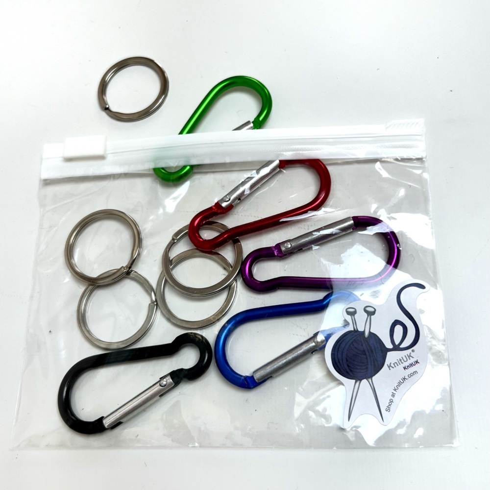 Paracord: Carabiner & Keyring Set of 5.  Aluminium (48mm)