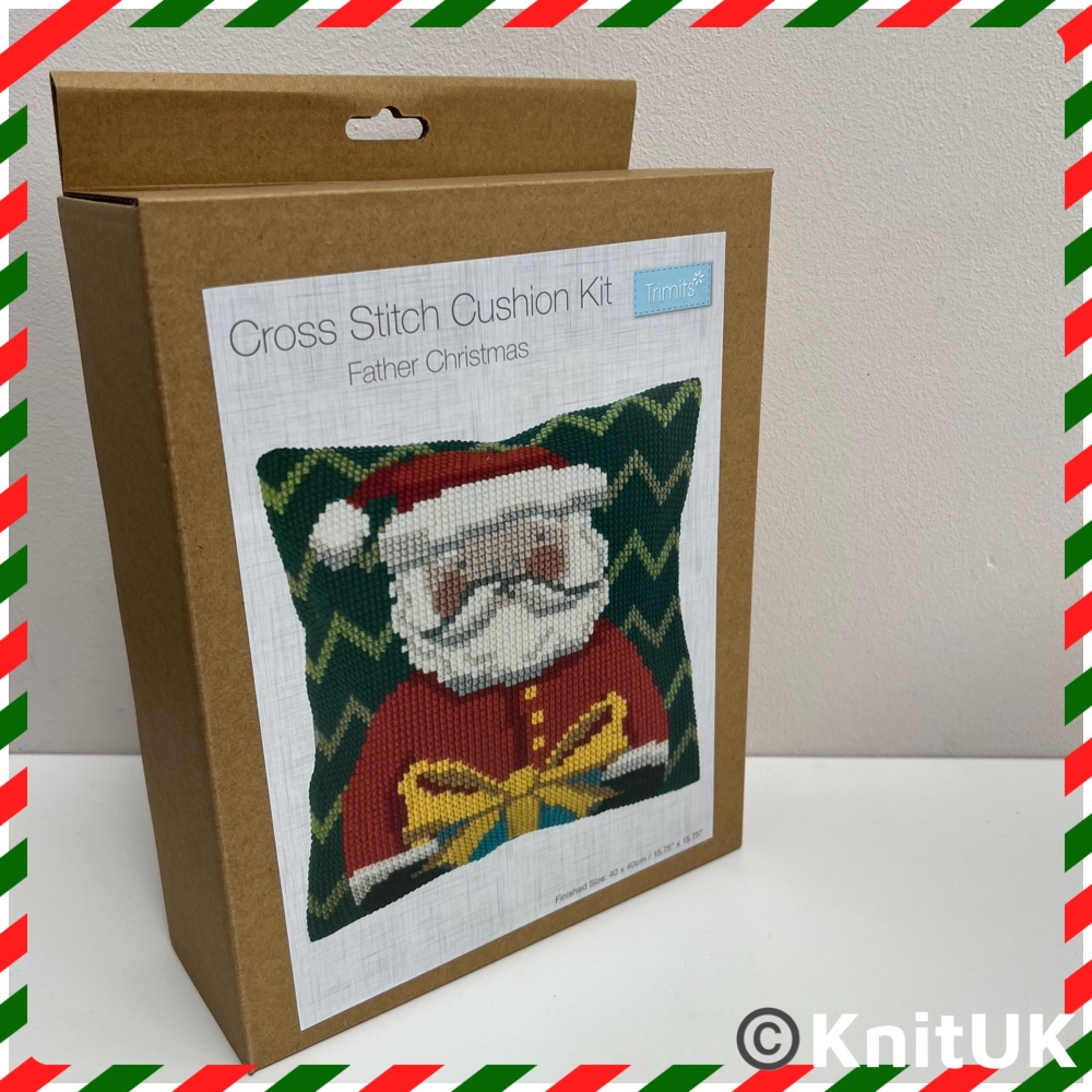 Counted Cross Stitch Kit: Father Christmas Cushion. Tapestry (Trimits).