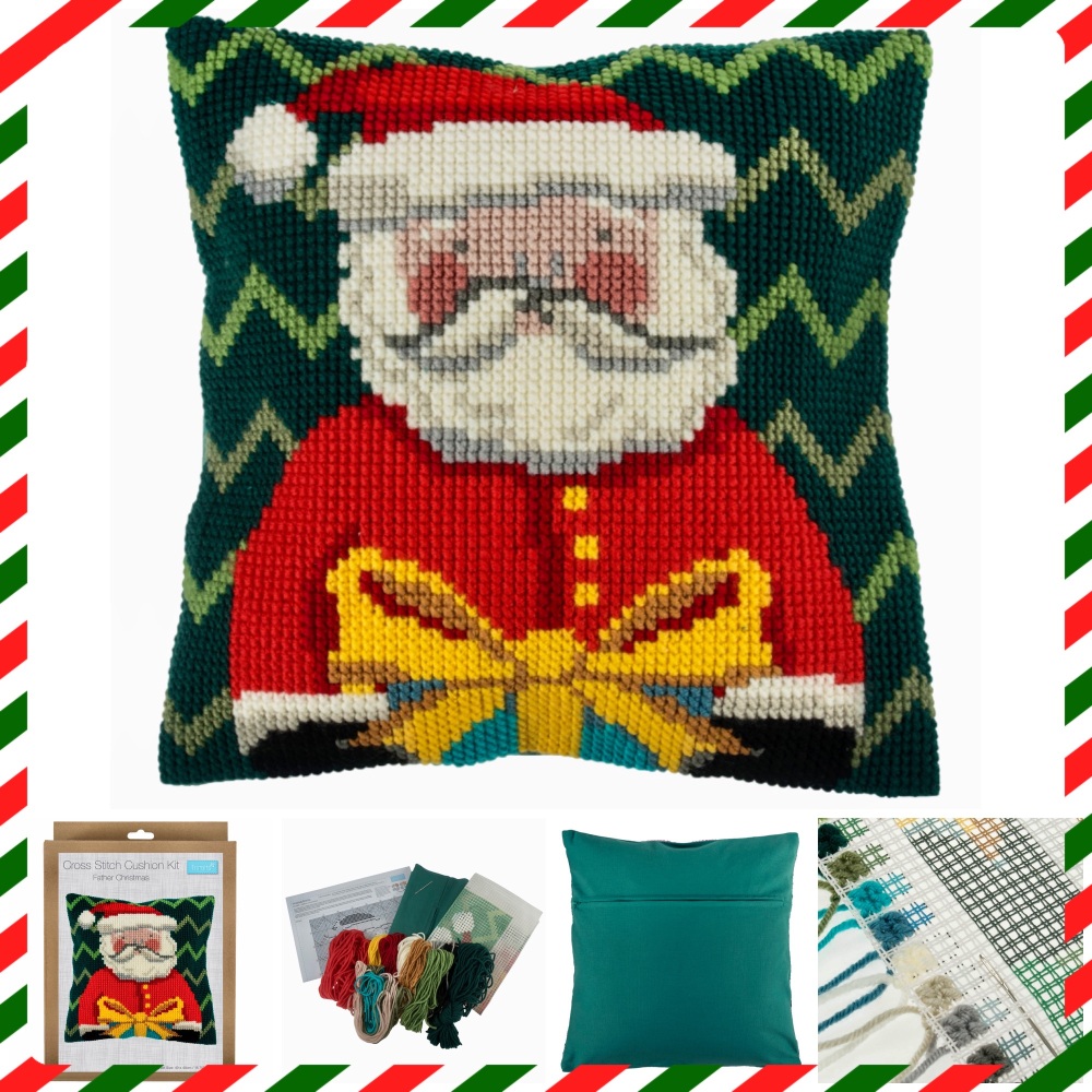 Cross Stitch Cushion Kit: Father Christmas. Tapestry (Trimits).