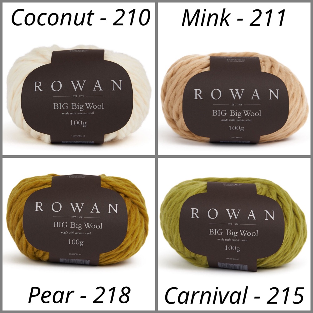 Rowan big wool coconut mink pear carnival super chunky knitting yarn