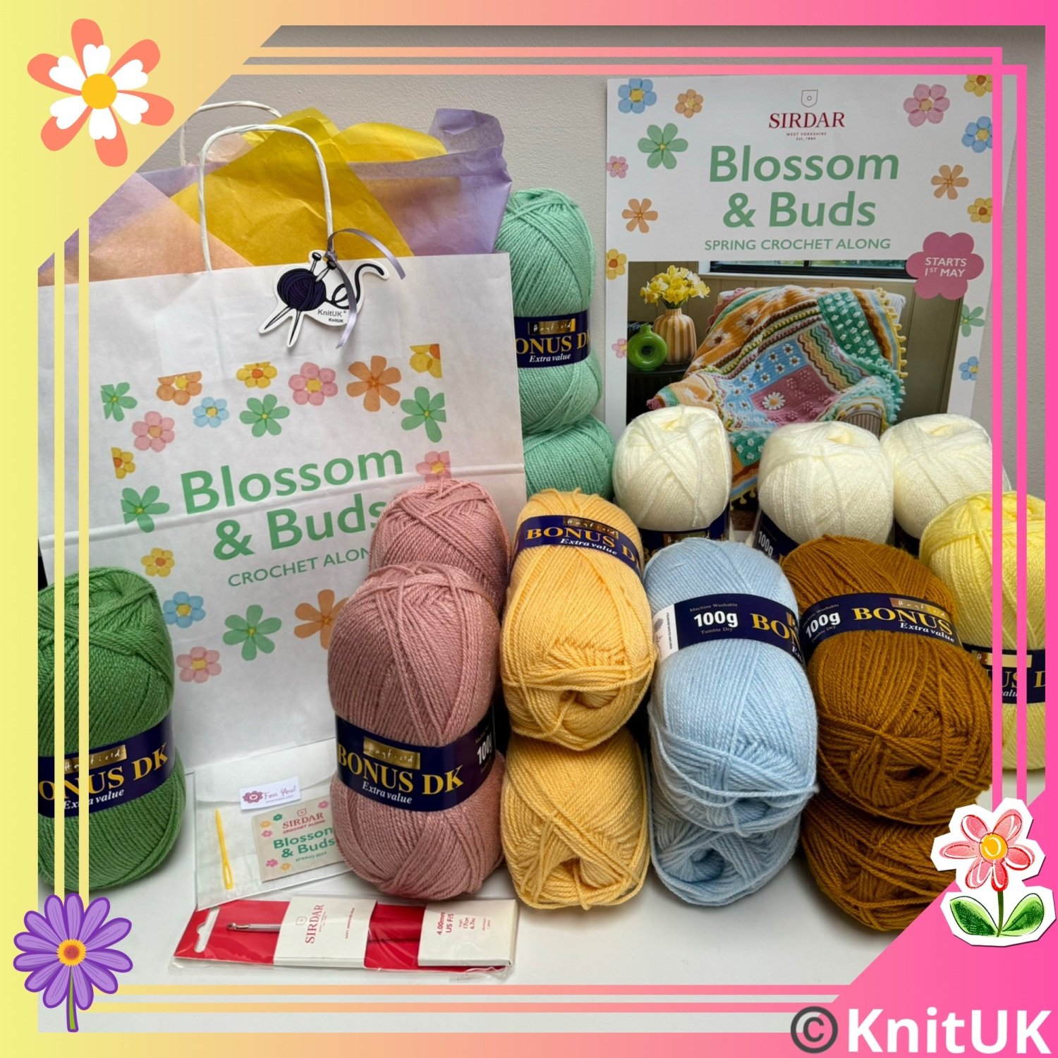 Blossom and Buds Spring CAL 2024 Blanket Kit Sirdar KnitUK