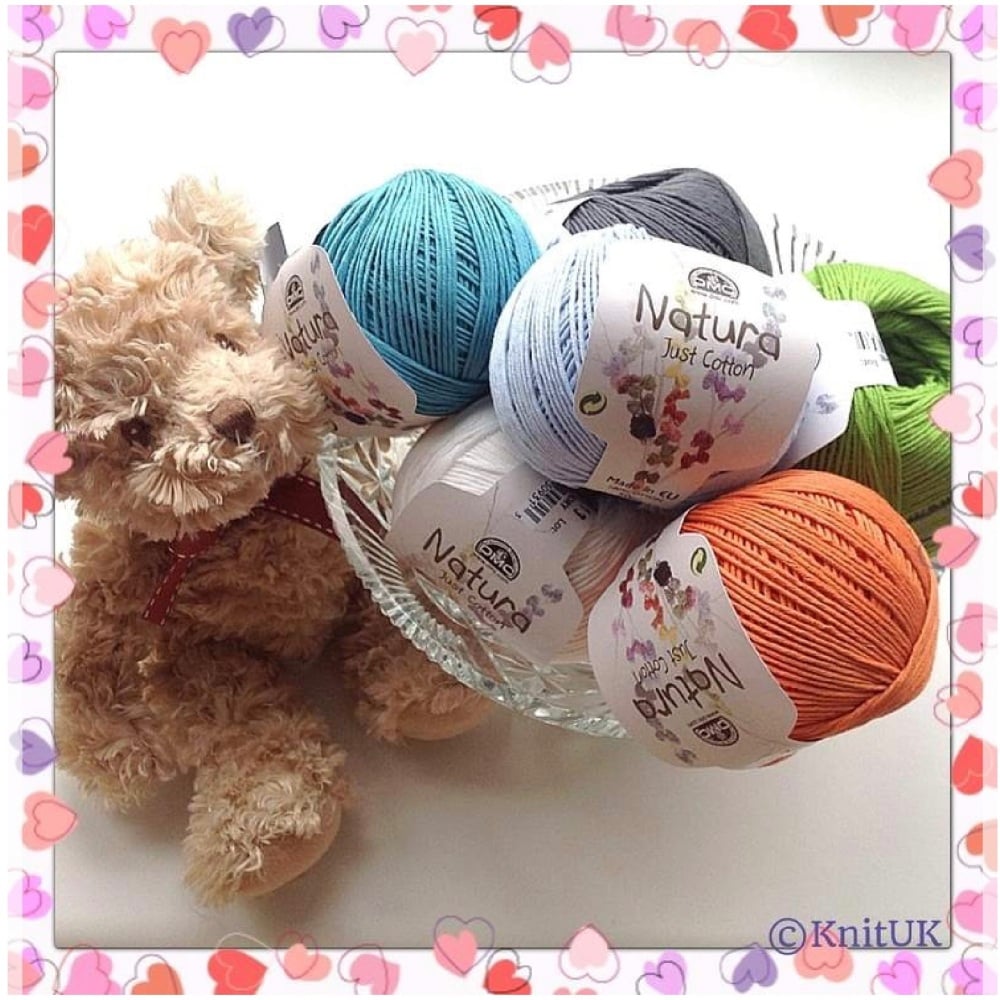 DMC Natura Just Cotton (50g) - 100% Cotton (4ply thickness). Choose colour.