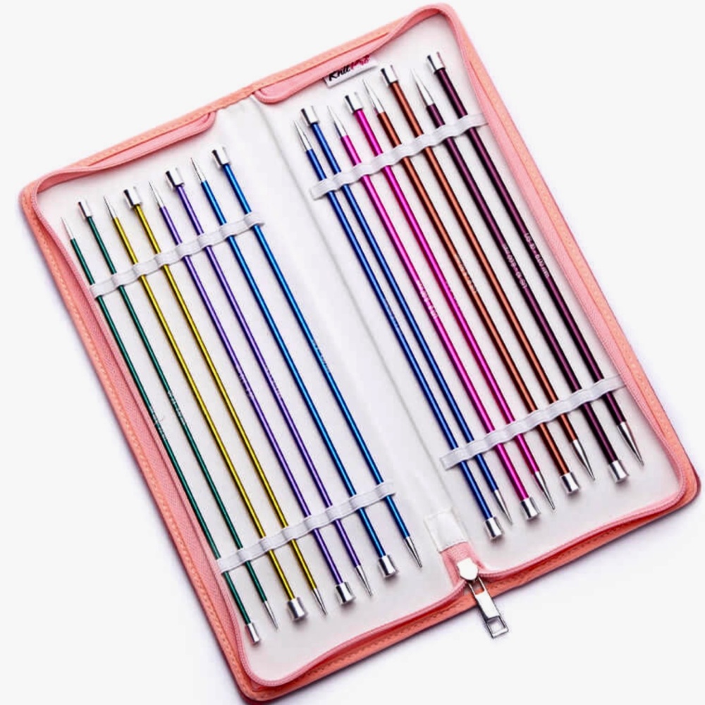 KnitPro Zing Deluxe Single Pointed Knitting Needle Set. 30cm / 12”
