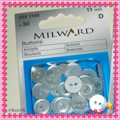 Milward Blouse Buttons - 2 holes - 11 mm - 30 pcs