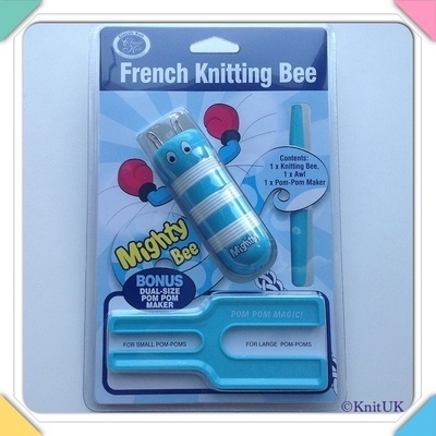 French Knitting Bee Set - Mighty Bee spool loom & Pom Pom Maker