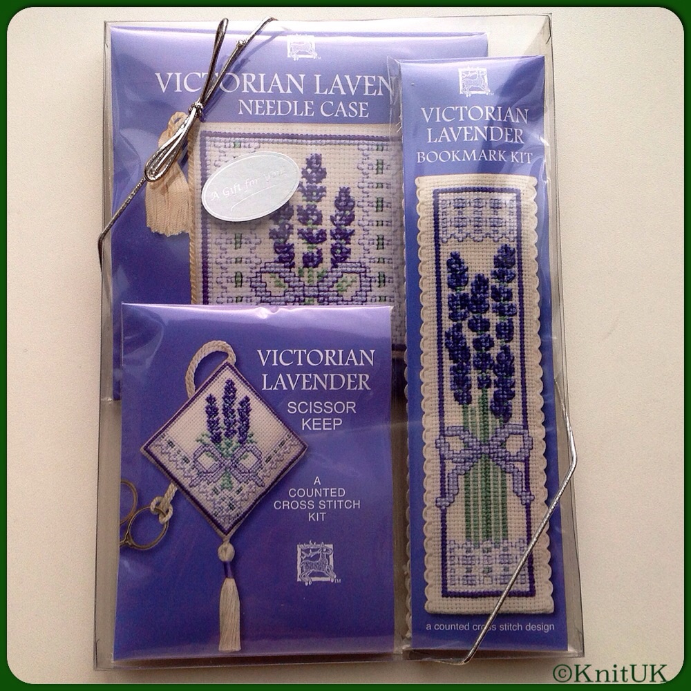 Gift Pack Victorian Lavender. Cross Stitch Kit by Textile Heritage