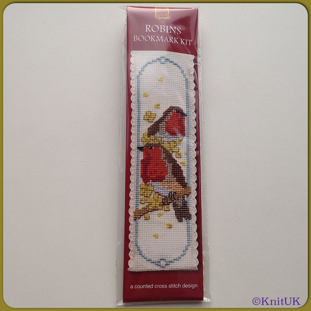 BOOKMARK Robins. Cross Stitch Kit by Textile Heritage