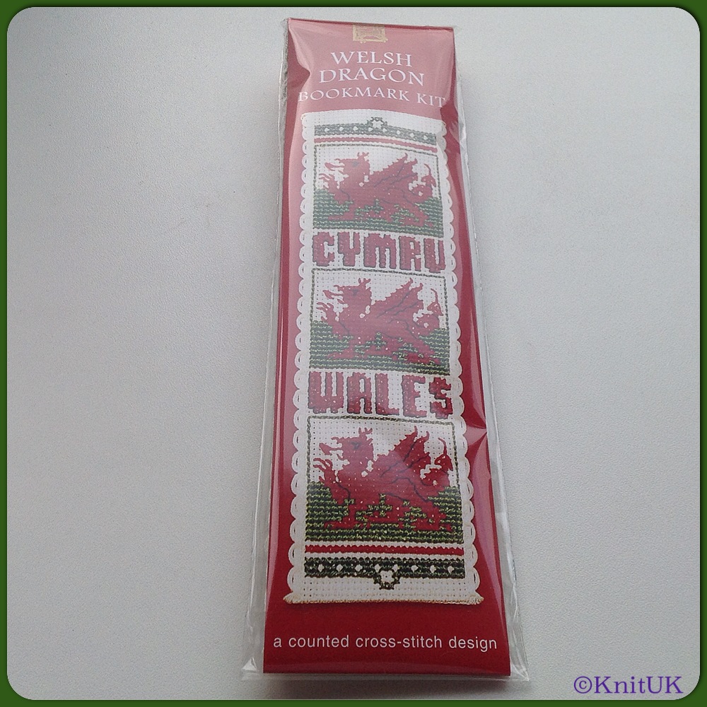 BOOKMARK Welsh Dragon. Cross Stitch Kit by Textile Heritage