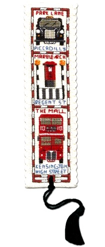 BOOKMARK Streets of London. Cross Stitch Kit by Textile Heritage