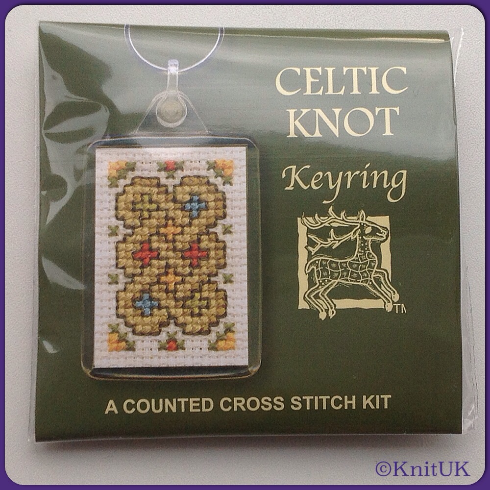 KEYRING Celtic Knot. Cross Stitch Kit by Textile Heritage (Made in UK)