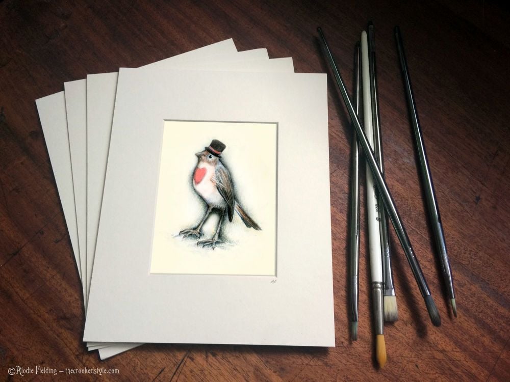011. ROBIN IN A TOP HAT - GICLEE PRINT