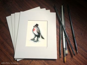 018 - ROBIN IN A TOP HAT - GICLEE PRINT