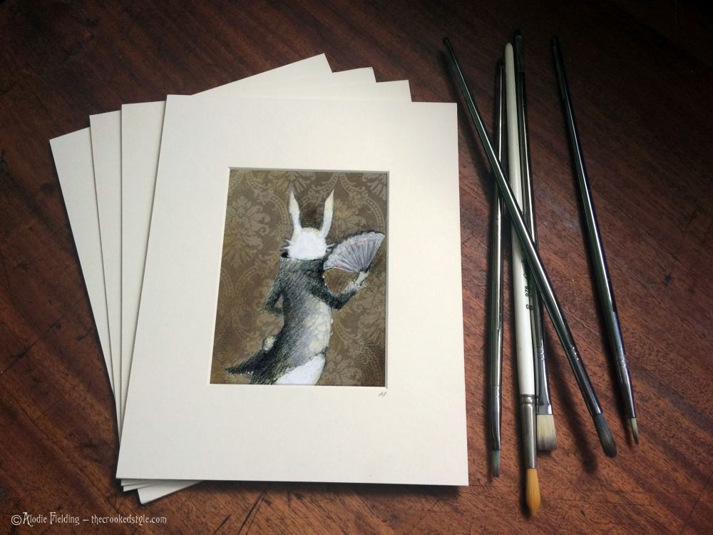RABBIT WITH FAN (CLOSE UP) - GICLEE PRINT