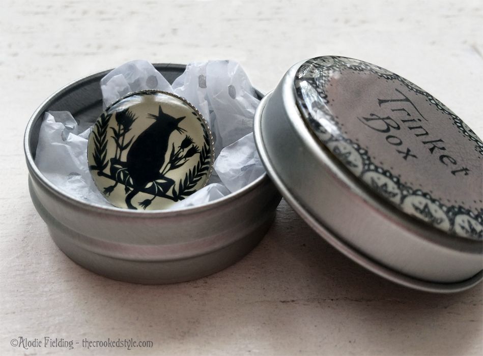CAT IN A BOX BROOCH