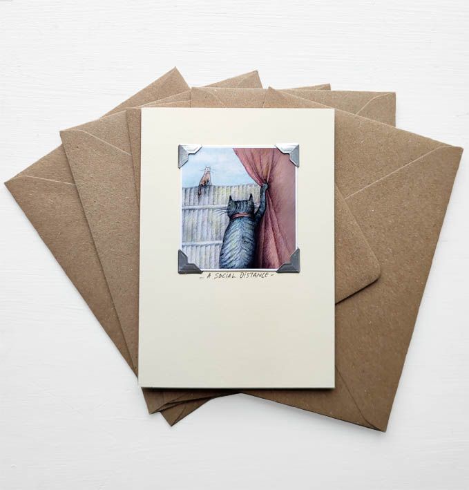 A SOCIAL DISTANCE - Handmade Card