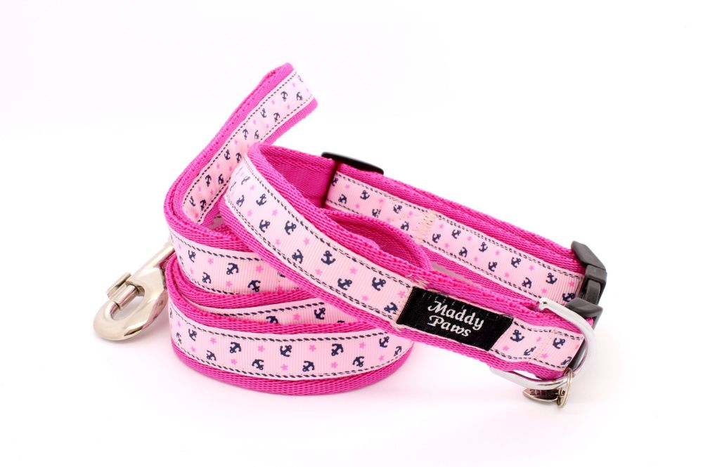 Cerise/Pink anchors collar