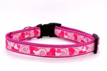 Pink/cerise hearts Collar
