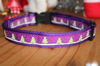 Purple Christmas Trees collar