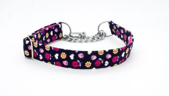   Navy/Pink Floral Collar