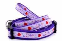 Lilac & Red Hearts Collar