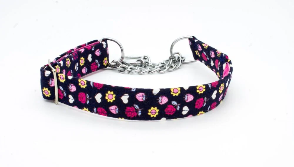 Navy/Pink Floral Collar